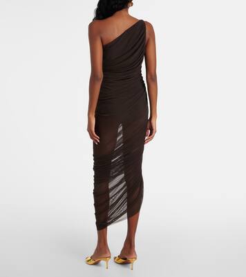 Robe midi en résille froncée | Norma Kamali