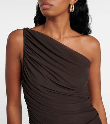 Robe midi en résille froncée | Norma Kamali