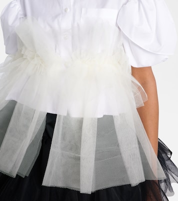 Camisa de algodón con ribete de tul | Simone Rocha