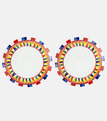 Set of 2 porcelain dessert plates | Dolce&Gabbana Casa