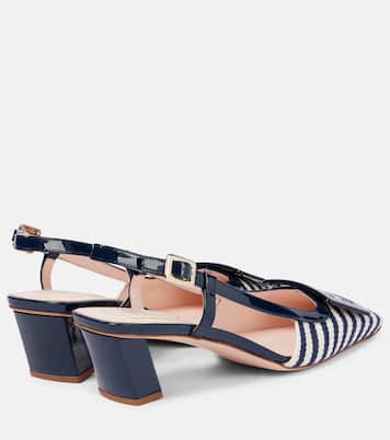 Belle Vivier 45 canvas slingback pumps | Roger Vivier