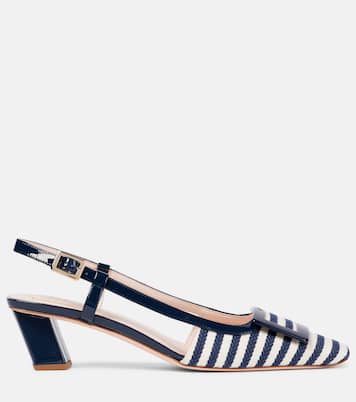 Belle Vivier 45 canvas slingback pumps | Roger Vivier