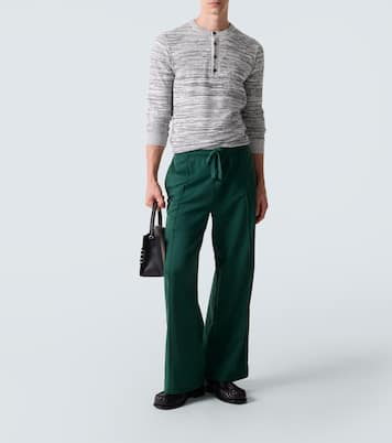 Cotton and linen-blend Henley shirt | JW Anderson
