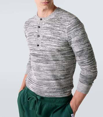 Cotton and linen-blend Henley shirt | JW Anderson