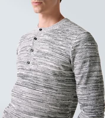 Cotton and linen-blend Henley shirt | JW Anderson