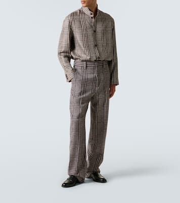 Pantalon droit en laine à carreaux | Zegna