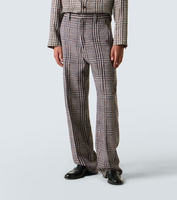 Pantalon droit en laine à carreaux | Zegna