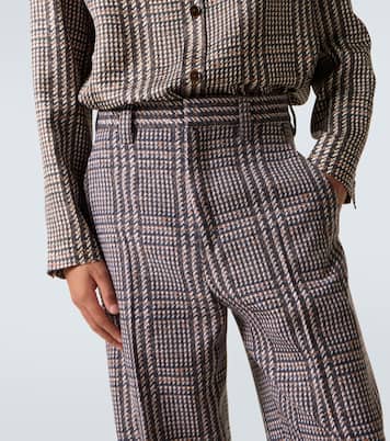 Pantalon droit en laine à carreaux | Zegna