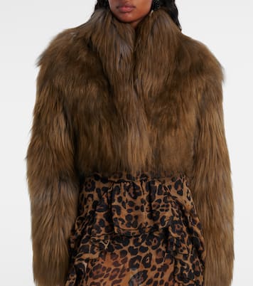 Cropped shearling jacket | Blumarine