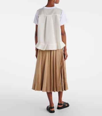 T-Shirt aus Twill und Baumwolle | Sacai