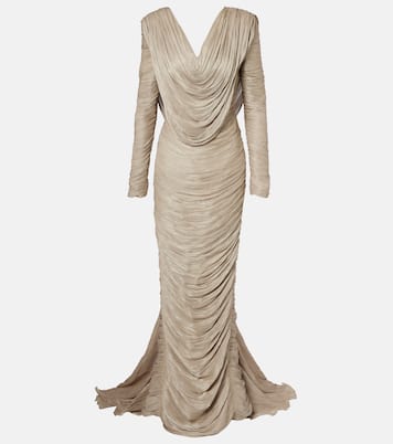 Draped pleated gown | Marmar Halim