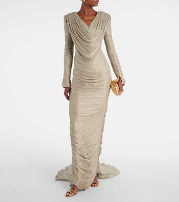 Draped pleated gown | Marmar Halim