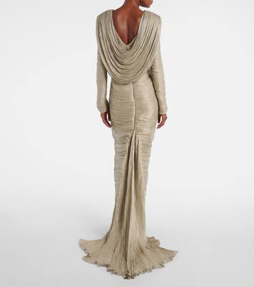 Draped pleated gown | Marmar Halim