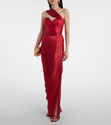 Claudine scarf-detail silk mousseline gown | Maria Lucia Hohan