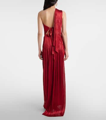 Claudine scarf-detail silk mousseline gown | Maria Lucia Hohan