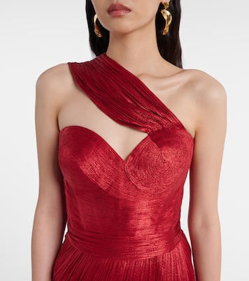 Claudine scarf-detail silk mousseline gown | Maria Lucia Hohan