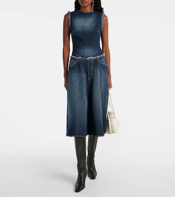 Duffena distressed denim midi dress | Acne Studios