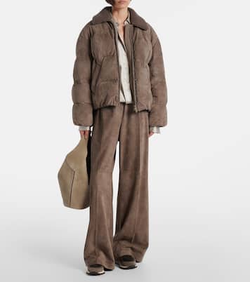 Shearling-lined suede low-top sneakers | Brunello Cucinelli