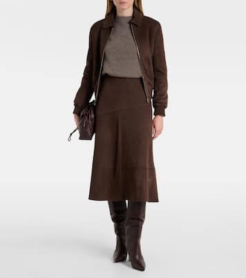 Midirock aus Veloursleder | Yves Salomon