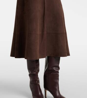 Midirock aus Veloursleder | Yves Salomon