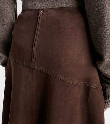 Midirock aus Veloursleder | Yves Salomon