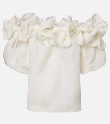 Off-shoulder silk top | Carolina Herrera
