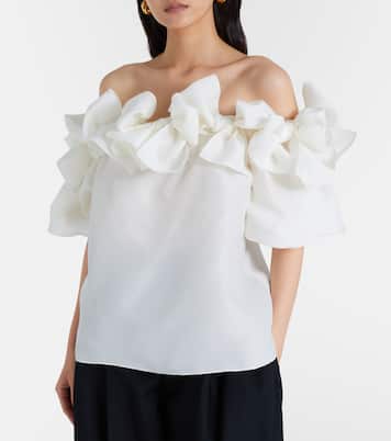 Off-shoulder silk top | Carolina Herrera
