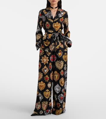 Pantalon palazzo Devotion en soie | Dolce&Gabbana