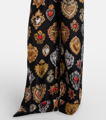 Pantalon palazzo Devotion en soie | Dolce&Gabbana