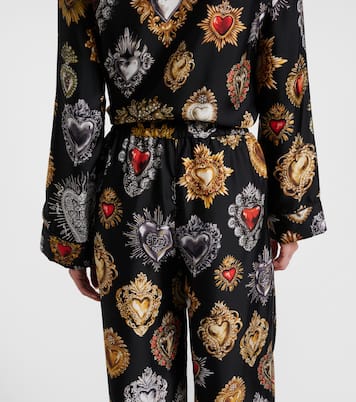 Pantalon palazzo Devotion en soie | Dolce&Gabbana