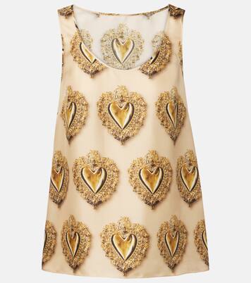 Printed silk satin top | Dolce&Gabbana