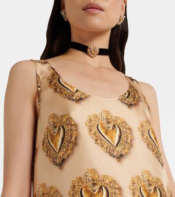 Printed silk satin top | Dolce&Gabbana