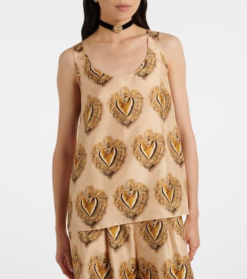 Printed silk satin top | Dolce&Gabbana