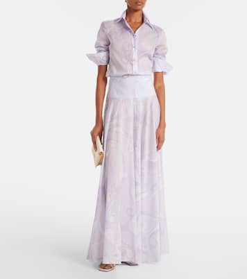 Falda larga Orchidee de algodón | Pucci