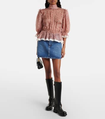 Floral silk and cotton chiffon blouse | Dolce&Gabbana