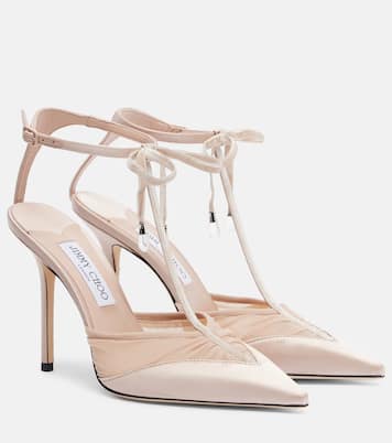 Pumps Afia 100 aus Satin mit Samt | Jimmy Choo