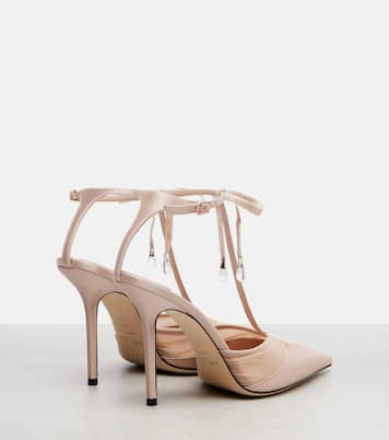 Pumps Afia 100 aus Satin mit Samt | Jimmy Choo
