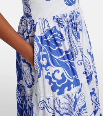 Robe longue Milena imprimée en coton | Poupette St Barth