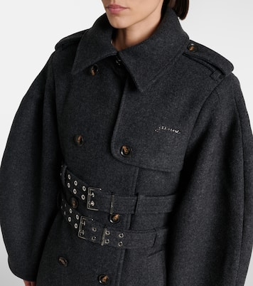 Belted wool and cashmere-blend coat | Ganni