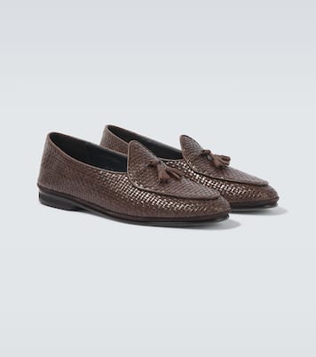 Marphy woven leather loafers | Rubinacci