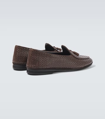 Marphy woven leather loafers | Rubinacci