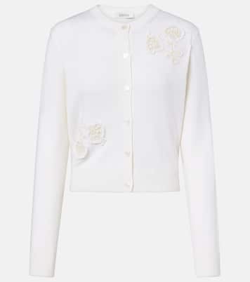 Floral-appliqué wool cardigan | Erdem