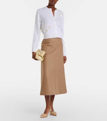 Floral-appliqué wool cardigan | Erdem