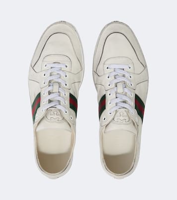 Sneakers Stretch Web Stripe aus Leder | Gucci