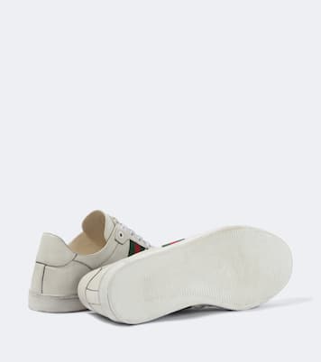 Sneakers Stretch Web Stripe aus Leder | Gucci