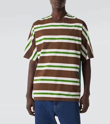 T-shirt rayé en coton | Prada