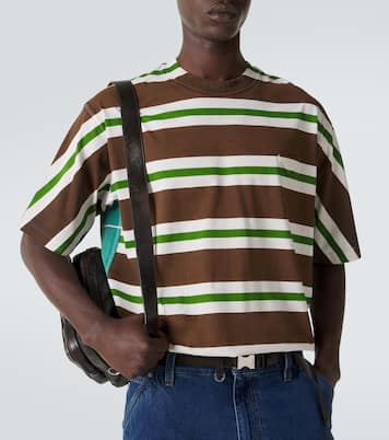 T-shirt rayé en coton | Prada