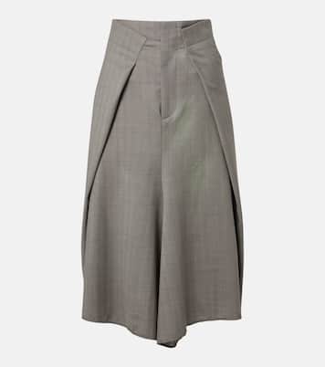 Asymmetric virgin wool midi skirt | Victoria Beckham