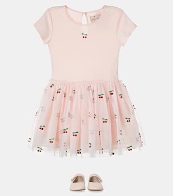 Kleid aus Jersey und Tüll mit Pailletten | Konges Sløjd