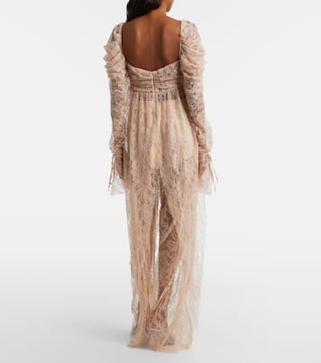 Weite Hose aus Satin mit Spitze | Blumarine